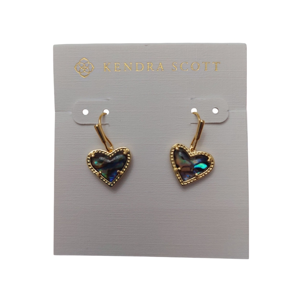 Kendra Scott Ari Heart‎ Abalone Shells In Gold Earrings